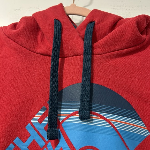 The North Face Men's Size Large Hooded Sweatshirt Red and Blue Hoodie Pullover - Picture 5 of 10